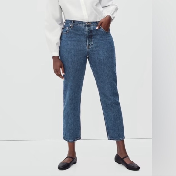 Everlane Denim - Everlane Curvy Cheeky High Rise Straight Jeans Light Wash Size 29 Womens